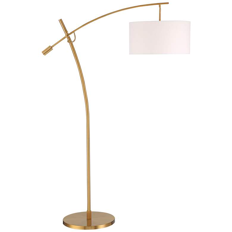 Warm Gold Adjustable Boom Arc Floor Lamp