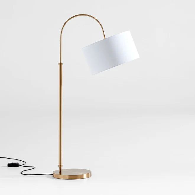 Petite Brass Adjustable Arc Floor Lamp