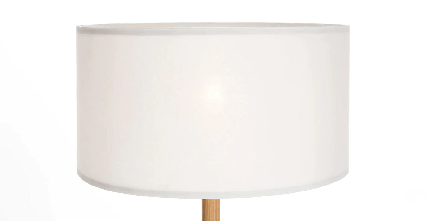 Stilt White Floor Lamp Table lamp Wood base Fabric shade Fabric-wrapped cord