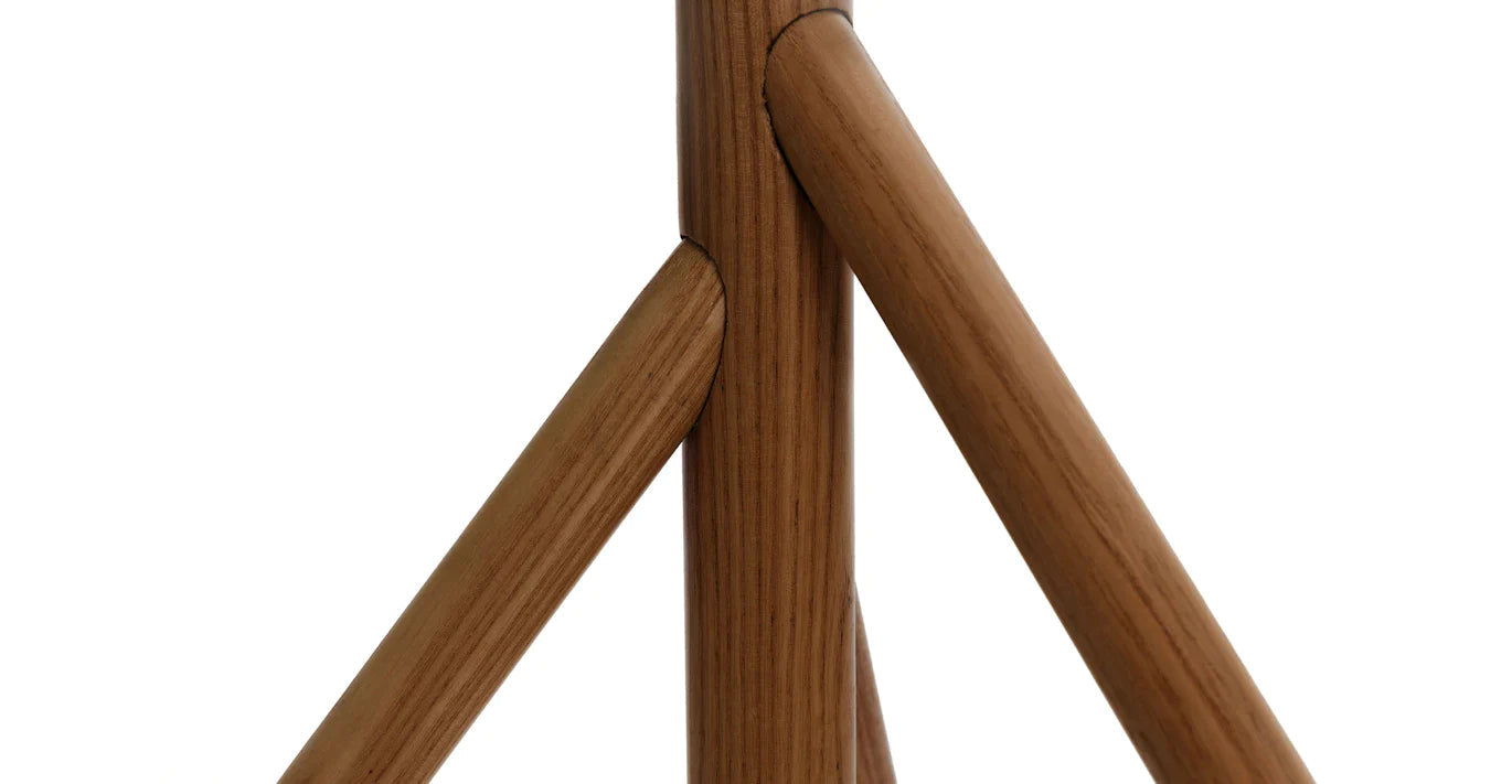 Stilt White Floor Lamp Table lamp Wood base Fabric shade Fabric-wrapped cord