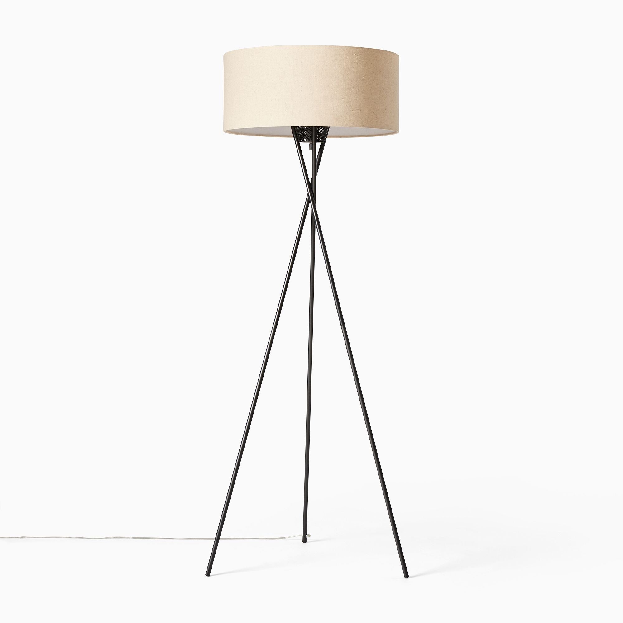 Mid-Century Tripod Floor Lamp (66")