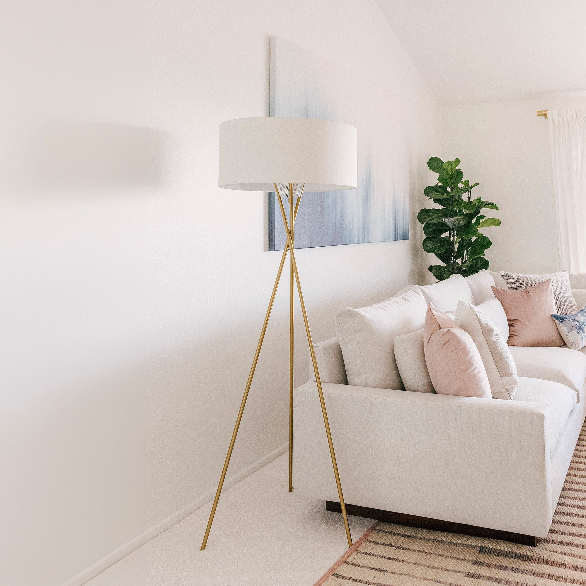 Mid-Century Tripod Floor Lamp (66")