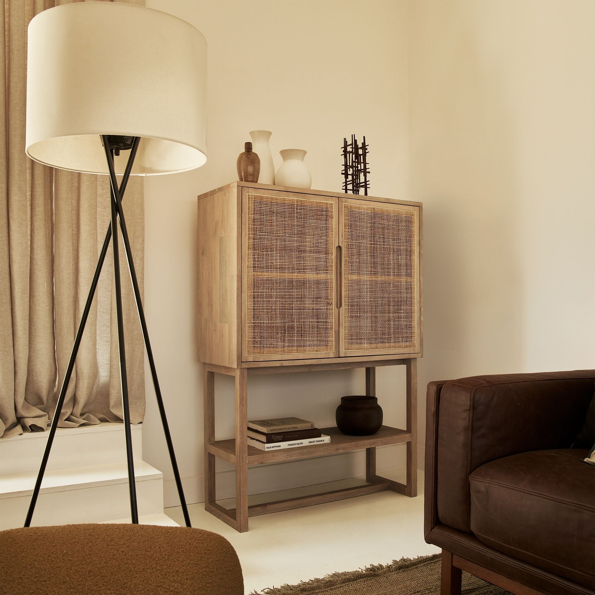 Mid-Century Tripod Floor Lamp (66")