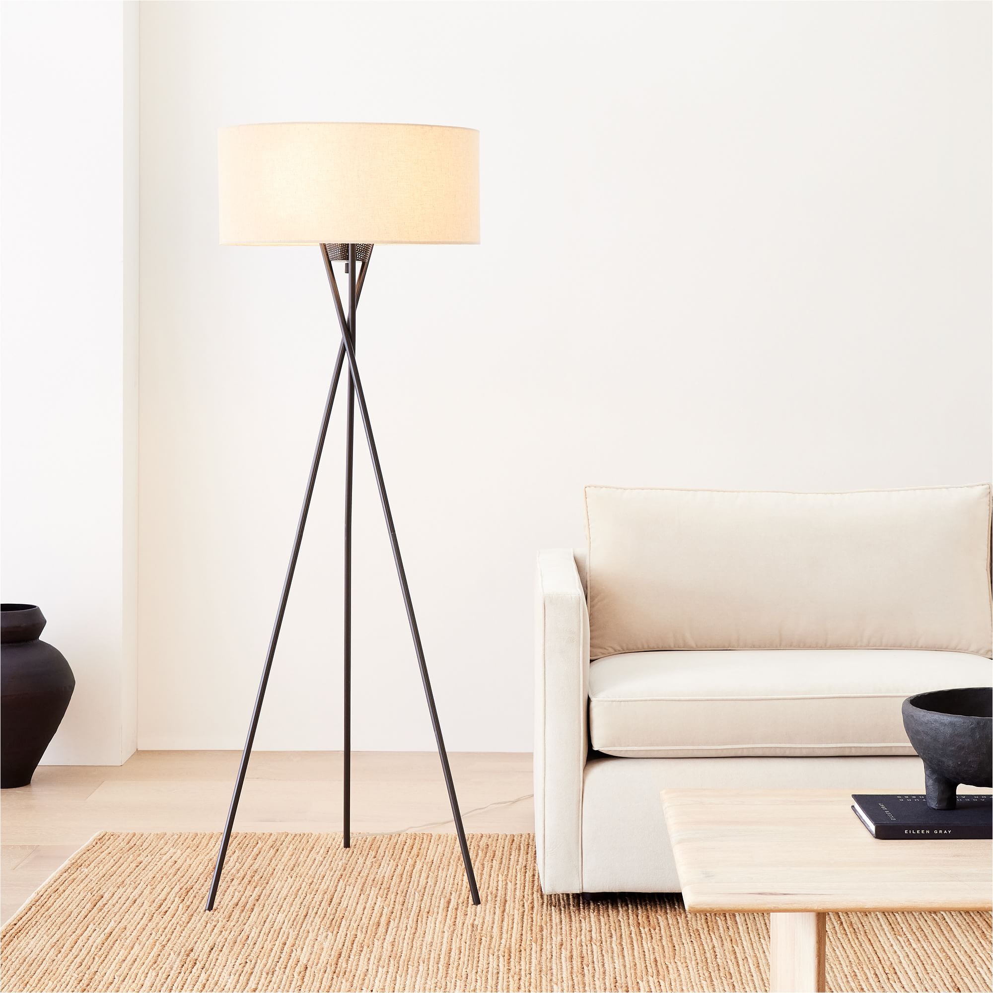 Mid-Century Tripod Floor Lamp (66")