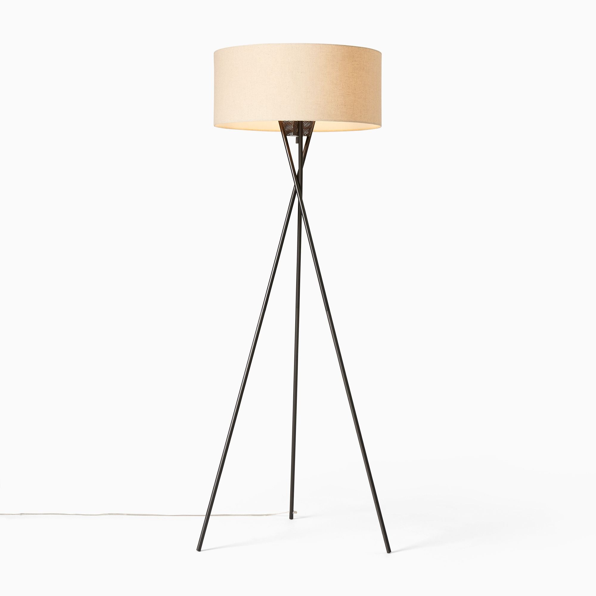 Mid-Century Tripod Floor Lamp (66")