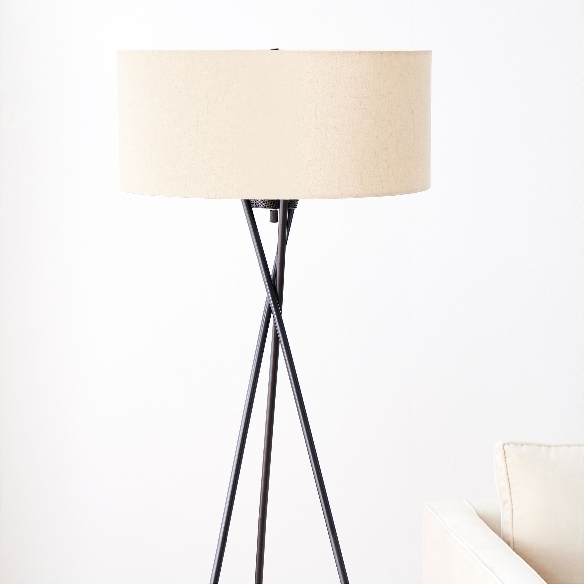 Mid-Century Tripod Floor Lamp (66")