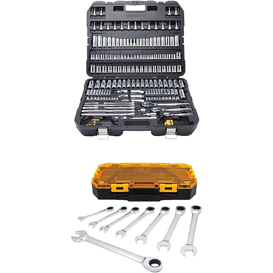 Mechanics Tool Set, SAE and Metric, 1/2, 1/4, 3/8 Drive Sizes, 192-Piece, Chrome Vanadium Steel, (DWMT75049)