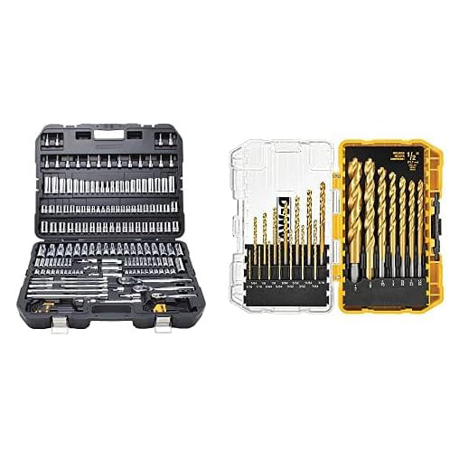 Mechanics Tool Set, SAE and Metric, 1/2, 1/4, 3/8 Drive Sizes, 192-Piece, Chrome Vanadium Steel, (DWMT75049)