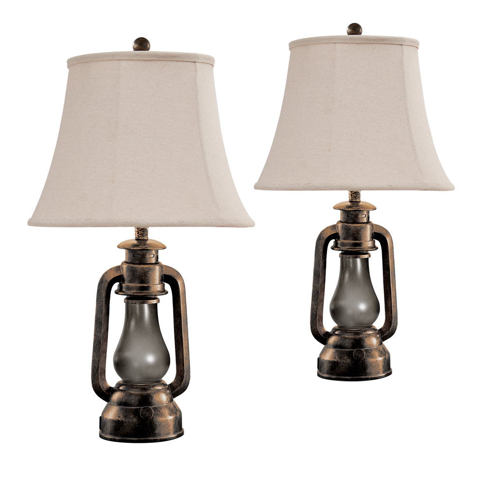 Lantern Table Lamps w. Night Light & USB Ports