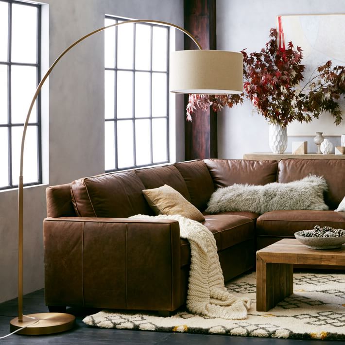 Overarching Linen Shade Floor Lamp (79")