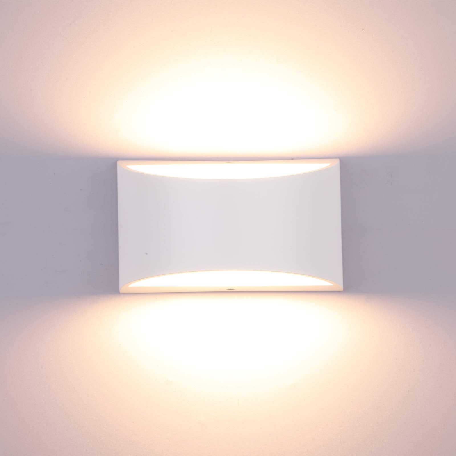 LIGHTESSLUXE Dimmable LED Wall Sconce - 12W Up Down Wall Light for Bedroom and Living Room in Warm White