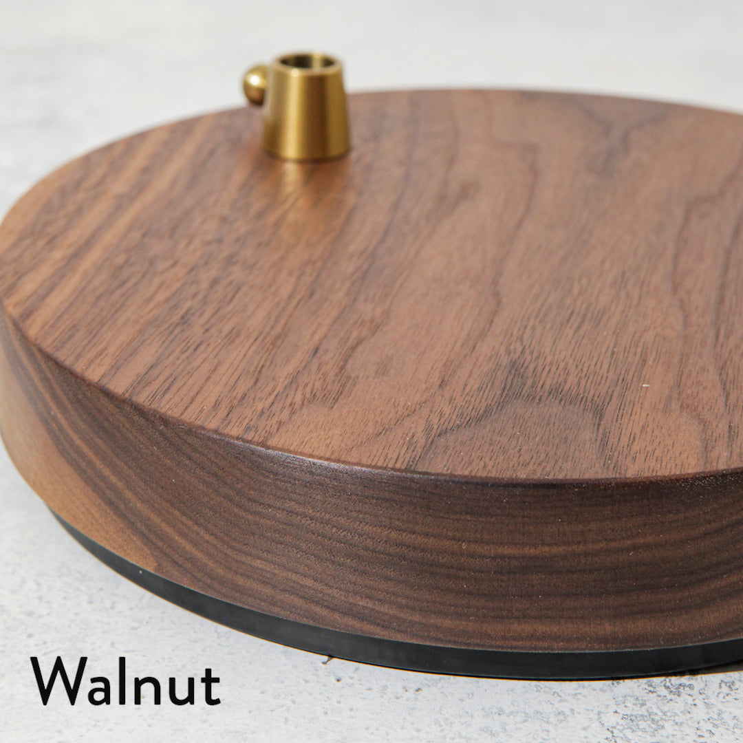 White Canvas Lamp with Weighted Wooden Base