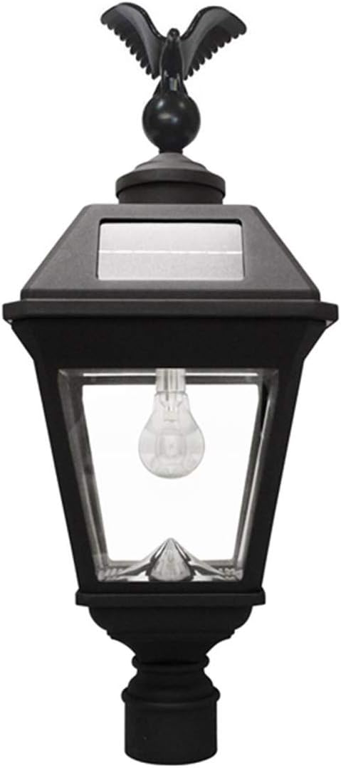 Imperial III Solar Post Light, Black Aluminum and Glass, Outdoor Lamp, 300 Lumen Dual Color Temperature, 3-inch Fitter for Lamp Posts or Pier Mount (Sold Separately) 97K012