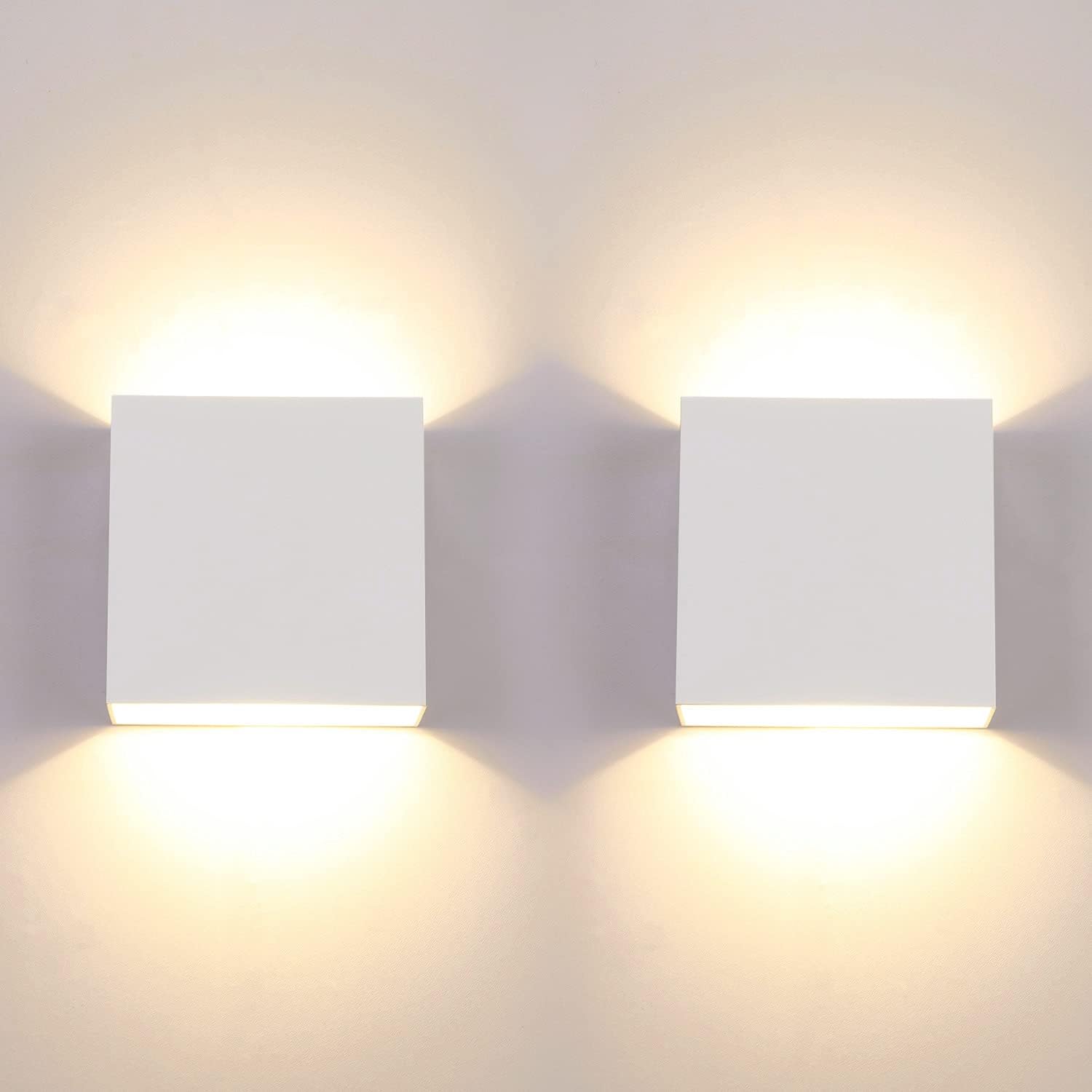 LIGHTESS LED Wall Sconce Hardwired 10W, Set of 2 Modern Wall Lamp Black, Up Down Wall Mount Lights Mini Metal for Living Room Bedroom Hallway Decor, Warm White, O1185TP