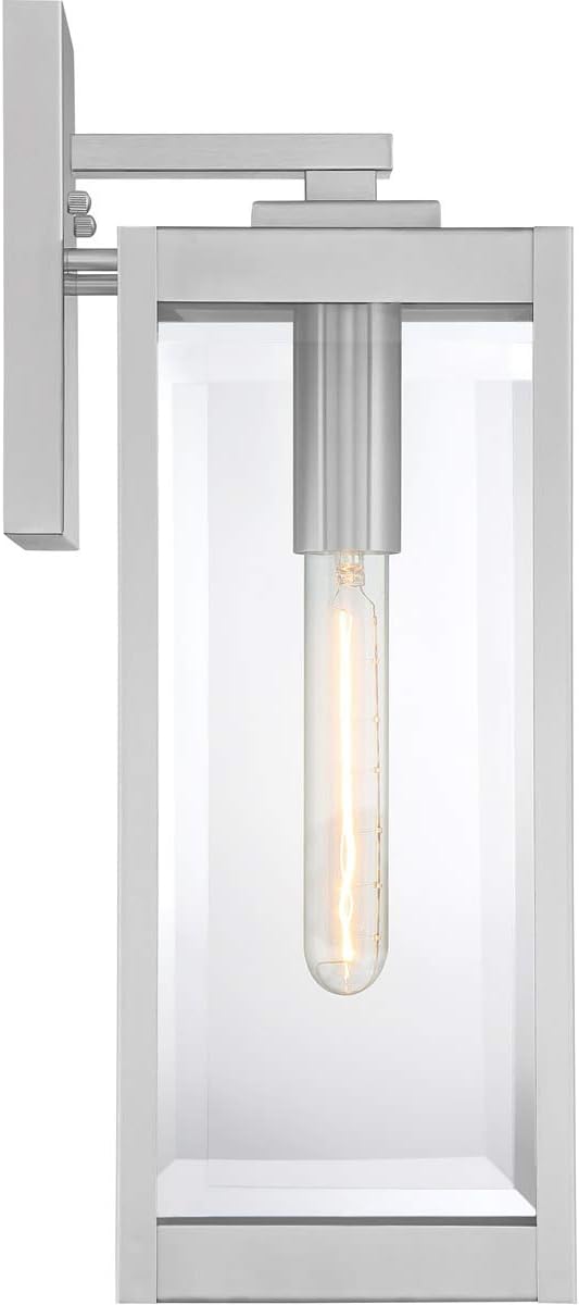 Modern Industrial Clear Beveled Glass Outdoor Wall Lantern, 4-Light 240 Total Watts, 30" H x 9" W, Earth Black