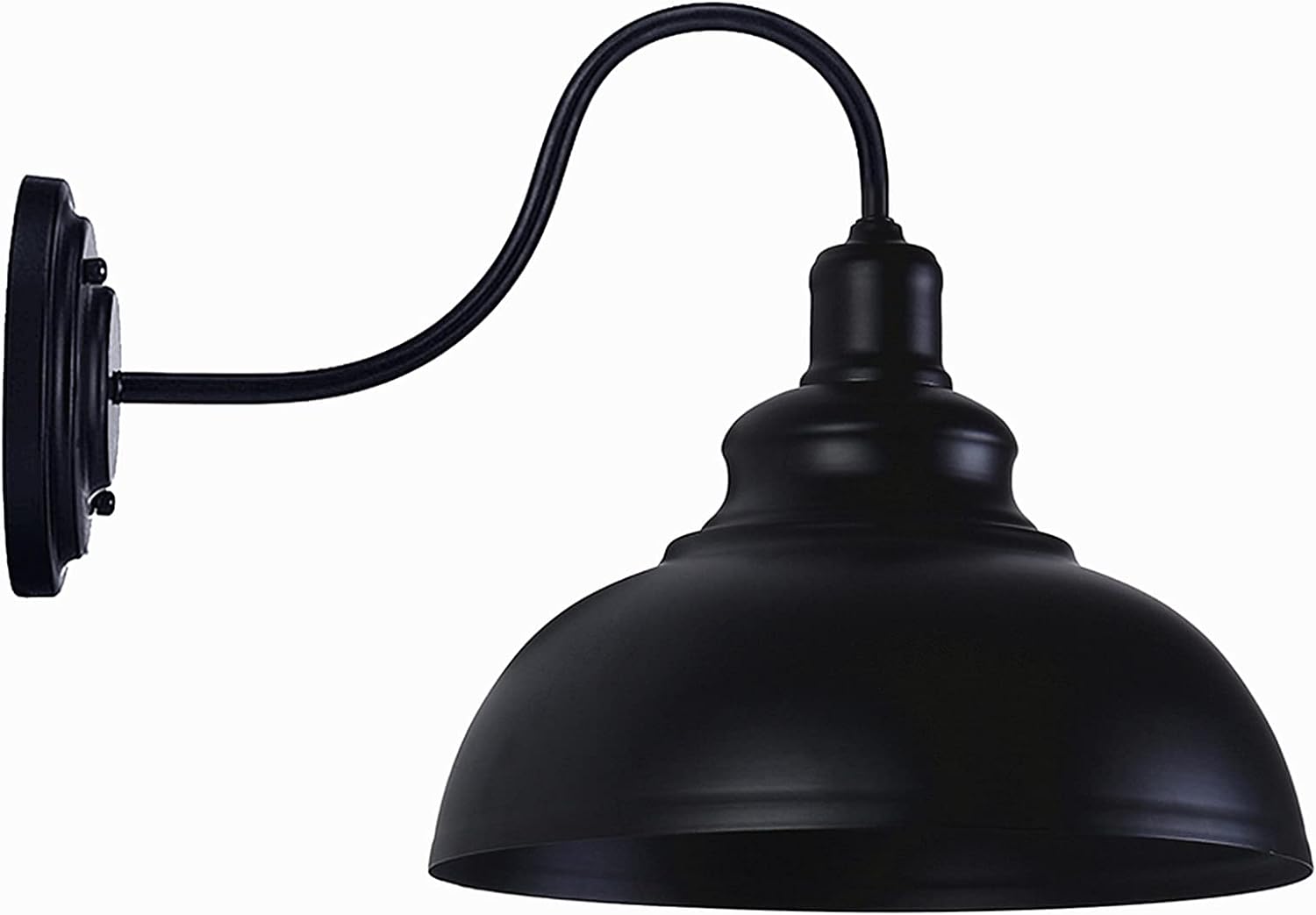LIGHTESS Dimmable Wall Sconce Plug in, Industrial Farmhouse Sconce with Dimmer On Off Switch, Black Barn Light Gooseneck Light Fixture, OLB11