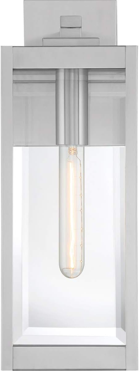 Modern Industrial Clear Beveled Glass Outdoor Wall Lantern, 4-Light 240 Total Watts, 30" H x 9" W, Earth Black