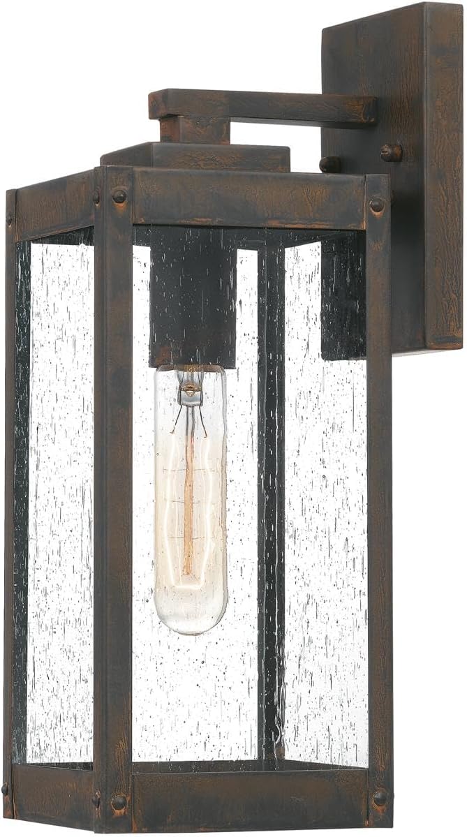 Modern Industrial Clear Beveled Glass Outdoor Wall Lantern, 4-Light 240 Total Watts, 30" H x 9" W, Earth Black