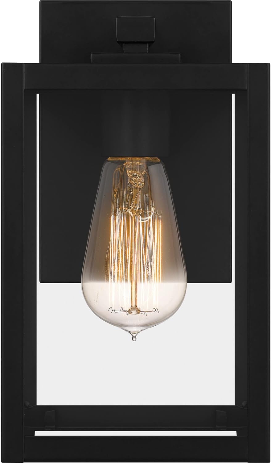 Modern Industrial Clear Beveled Glass Outdoor Wall Lantern, 4-Light 240 Total Watts, 30" H x 9" W, Earth Black