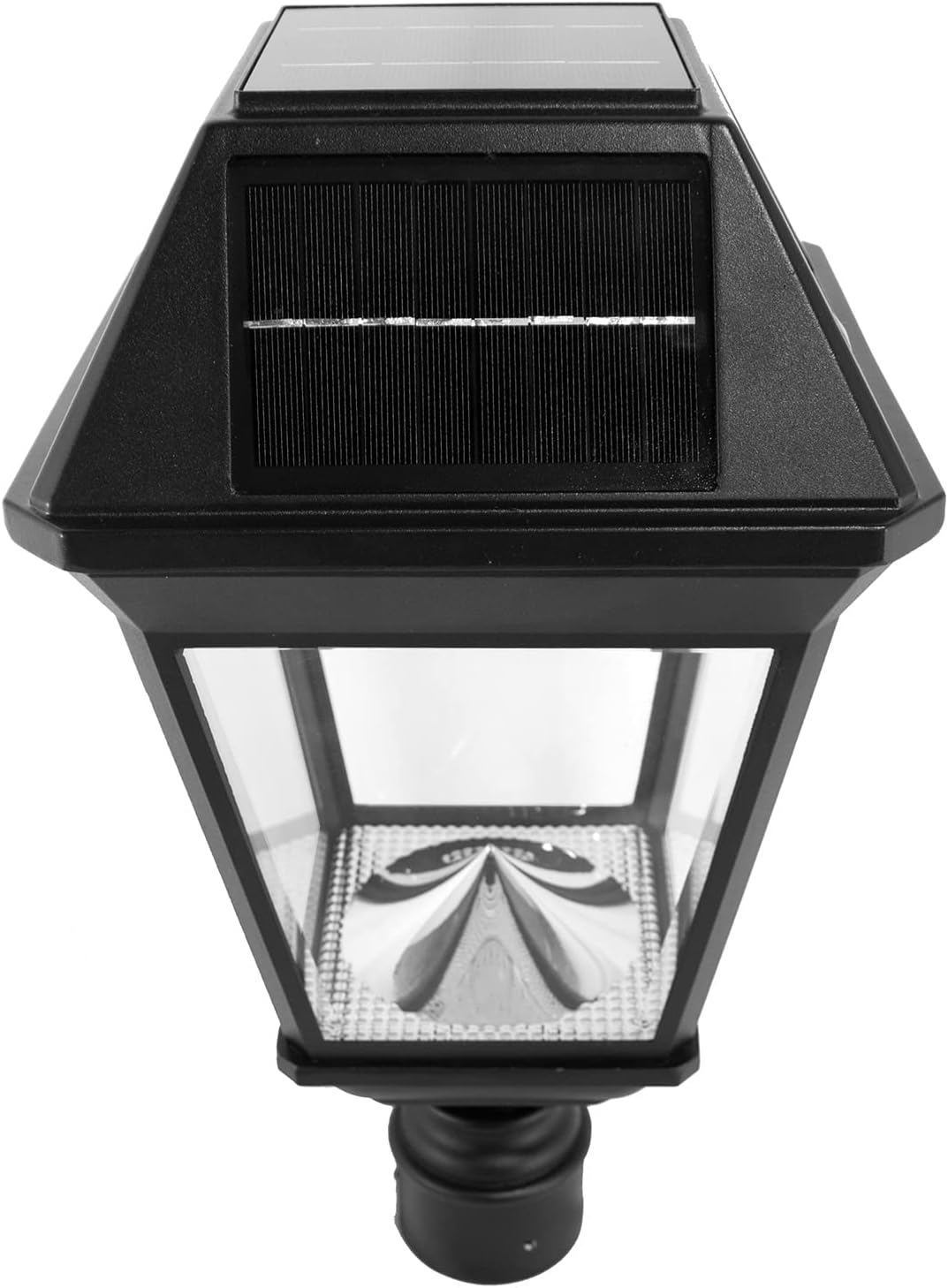 Imperial III Solar Post Light, Black Aluminum and Glass, Outdoor Lamp, 300 Lumen Dual Color Temperature, 3-inch Fitter for Lamp Posts or Pier Mount (Sold Separately) 97K012