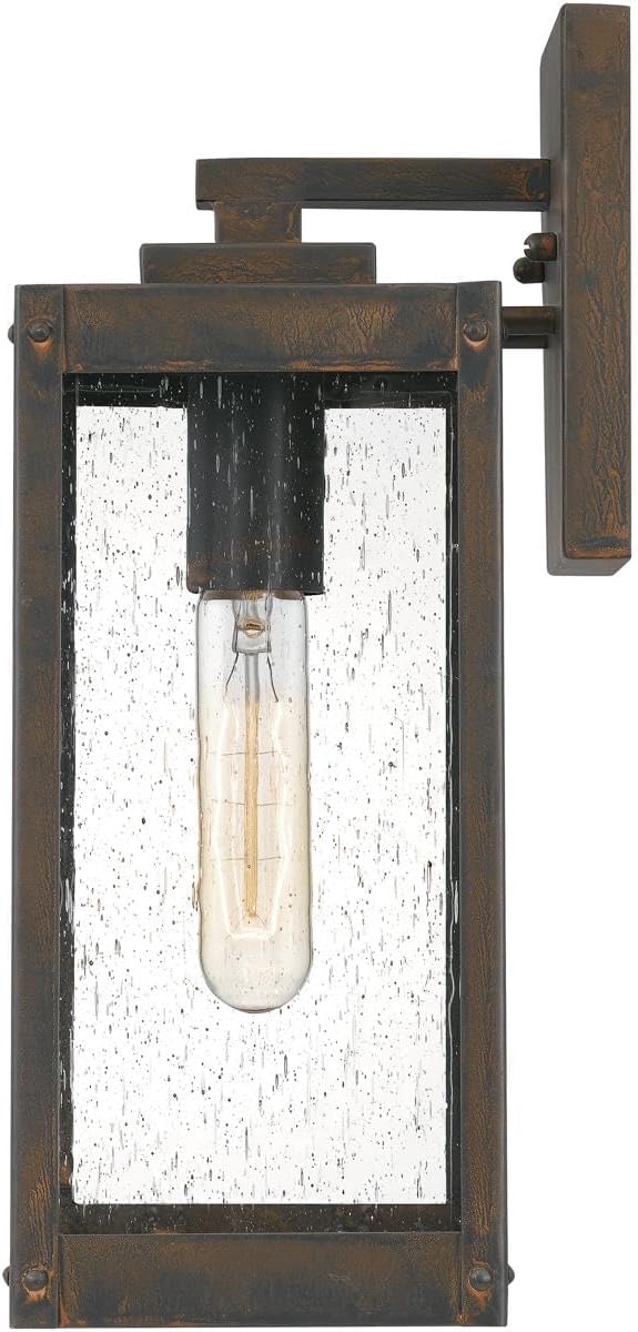 Modern Industrial Clear Beveled Glass Outdoor Wall Lantern, 4-Light 240 Total Watts, 30" H x 9" W, Earth Black