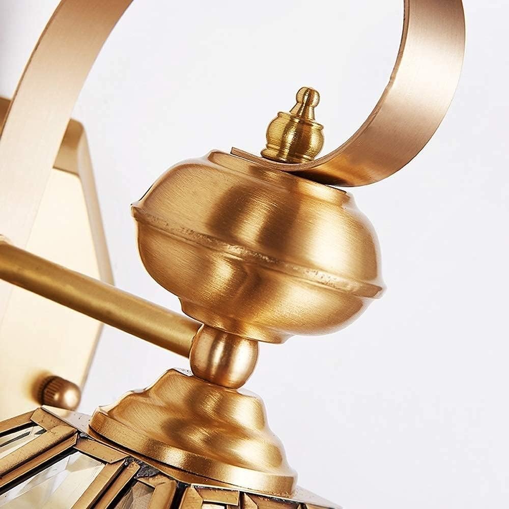 European Copper Art Waterproof IP54 Outdoor Wall Lamp Antique E27 Glass Exterior Wall Lantern Patio Garden Villa Balcony Square Gazebo Outside Sconce Bedside Decor Lamp