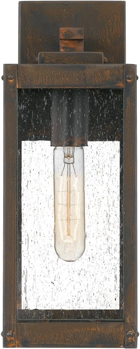 Modern Industrial Clear Beveled Glass Outdoor Wall Lantern, 4-Light 240 Total Watts, 30" H x 9" W, Earth Black