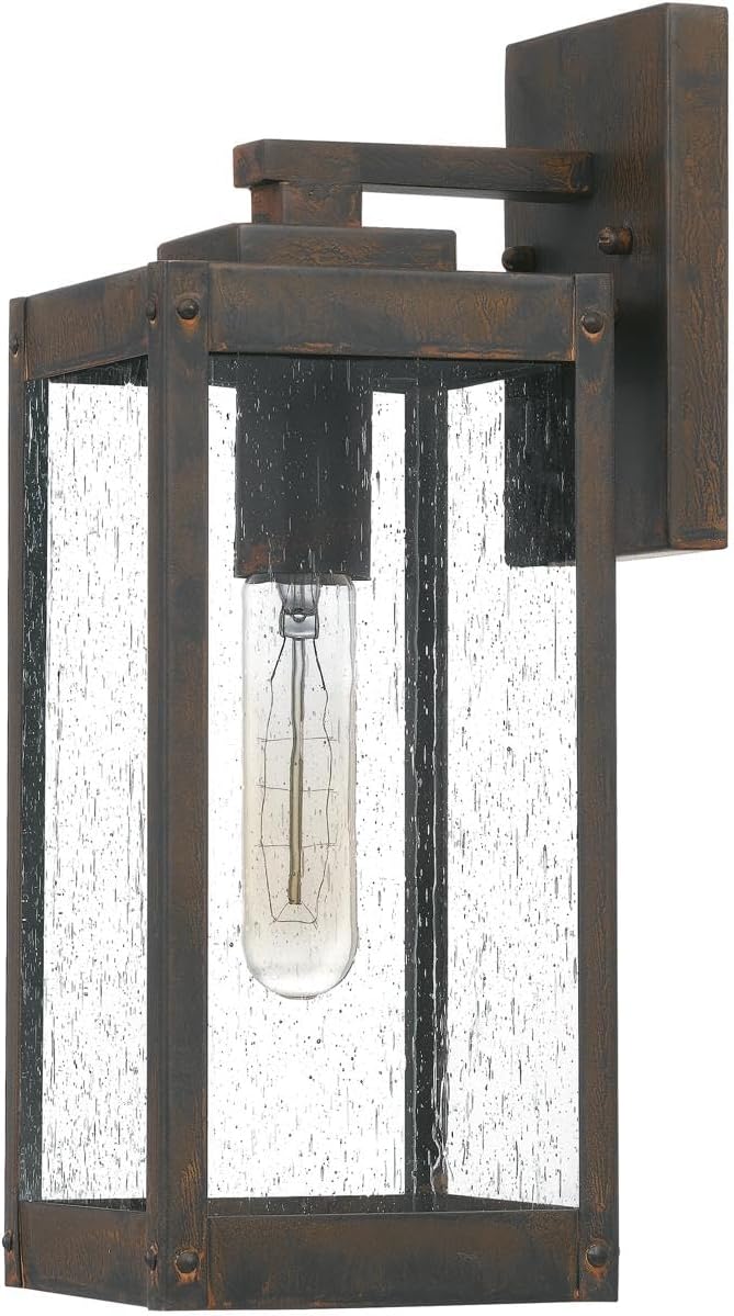Modern Industrial Clear Beveled Glass Outdoor Wall Lantern, 4-Light 240 Total Watts, 30" H x 9" W, Earth Black