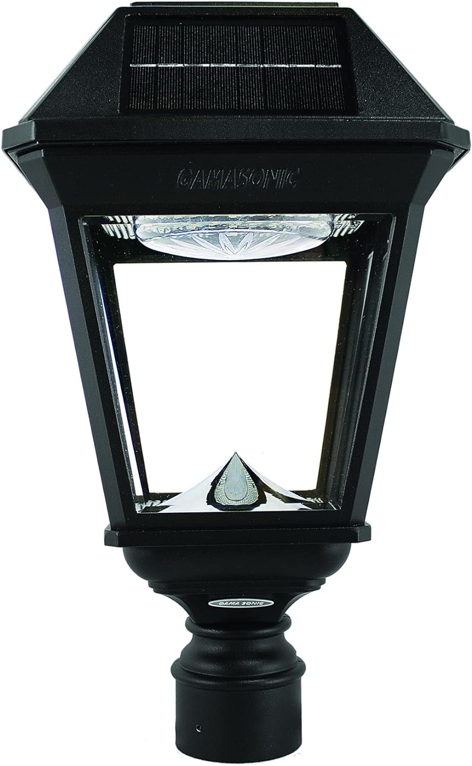 Imperial III Solar Post Light, Black Aluminum and Glass, Outdoor Lamp, 300 Lumen Dual Color Temperature, 3-inch Fitter for Lamp Posts or Pier Mount (Sold Separately) 97K012