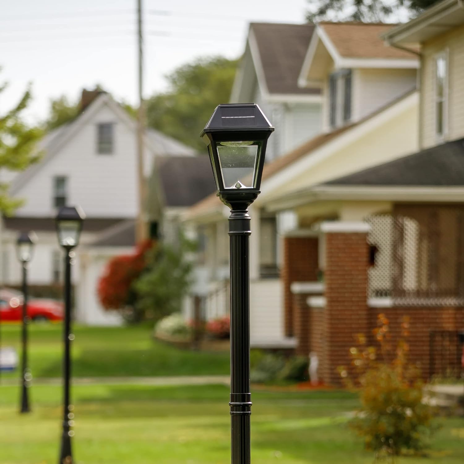 Imperial III Solar Post Light, Black Aluminum and Glass, Outdoor Lamp, 300 Lumen Dual Color Temperature, 3-inch Fitter for Lamp Posts or Pier Mount (Sold Separately) 97K012