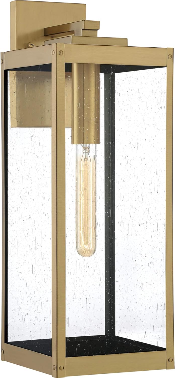Modern Industrial Clear Beveled Glass Outdoor Wall Lantern, 4-Light 240 Total Watts, 30" H x 9" W, Earth Black