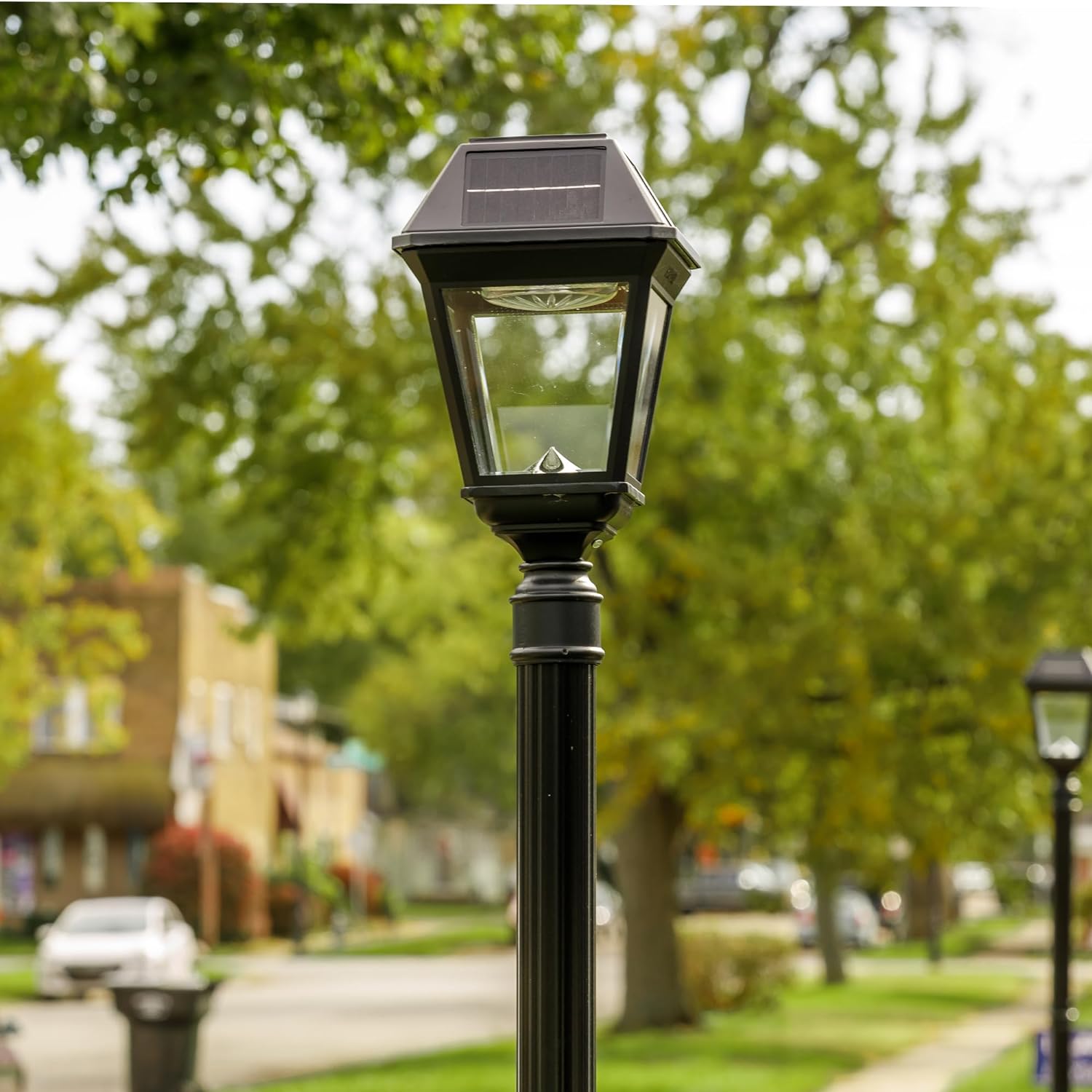 Imperial III Solar Post Light, Black Aluminum and Glass, Outdoor Lamp, 300 Lumen Dual Color Temperature, 3-inch Fitter for Lamp Posts or Pier Mount (Sold Separately) 97K012