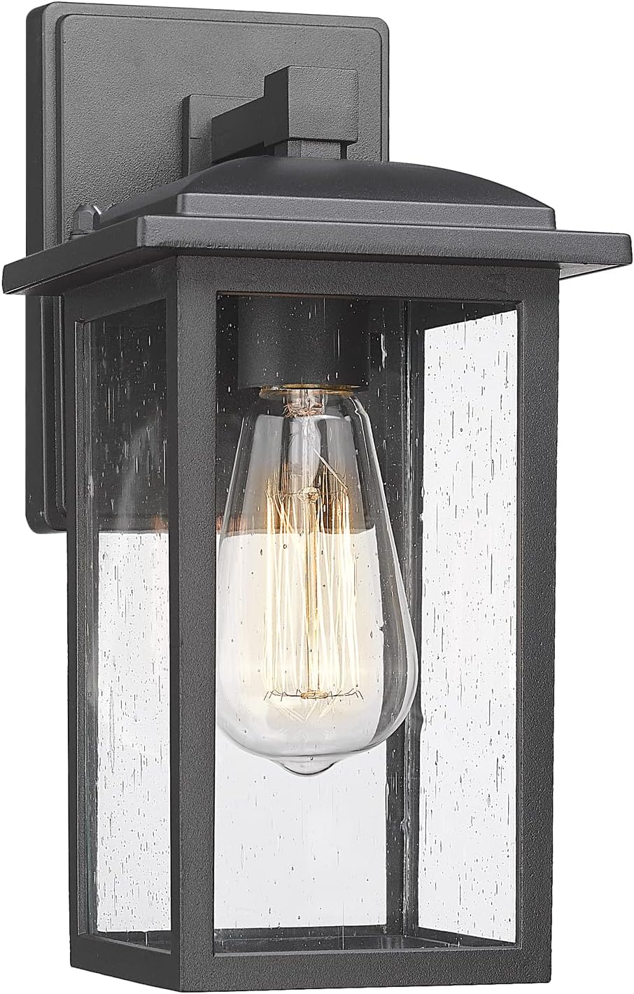 Colonial Outdoor Wall Lantern, Large Black Exterior Light Fixture with Clear Glass for Front Porch, 20 Inch Tall Waterproof Outdoor Wall Sconces Lamp Outside for House, Doorway, Garage, Corridor