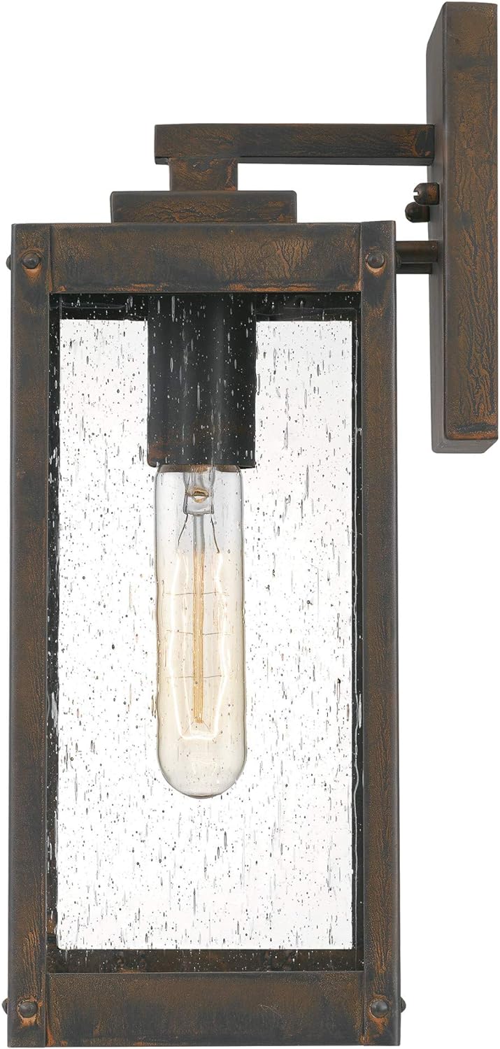 Modern Industrial Clear Beveled Glass Outdoor Wall Lantern, 4-Light 240 Total Watts, 30" H x 9" W, Earth Black