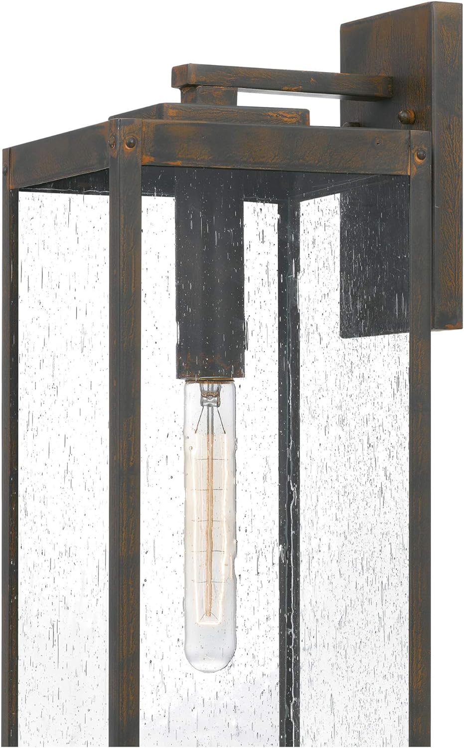 Modern Industrial Clear Beveled Glass Outdoor Wall Lantern, 4-Light 240 Total Watts, 30" H x 9" W, Earth Black