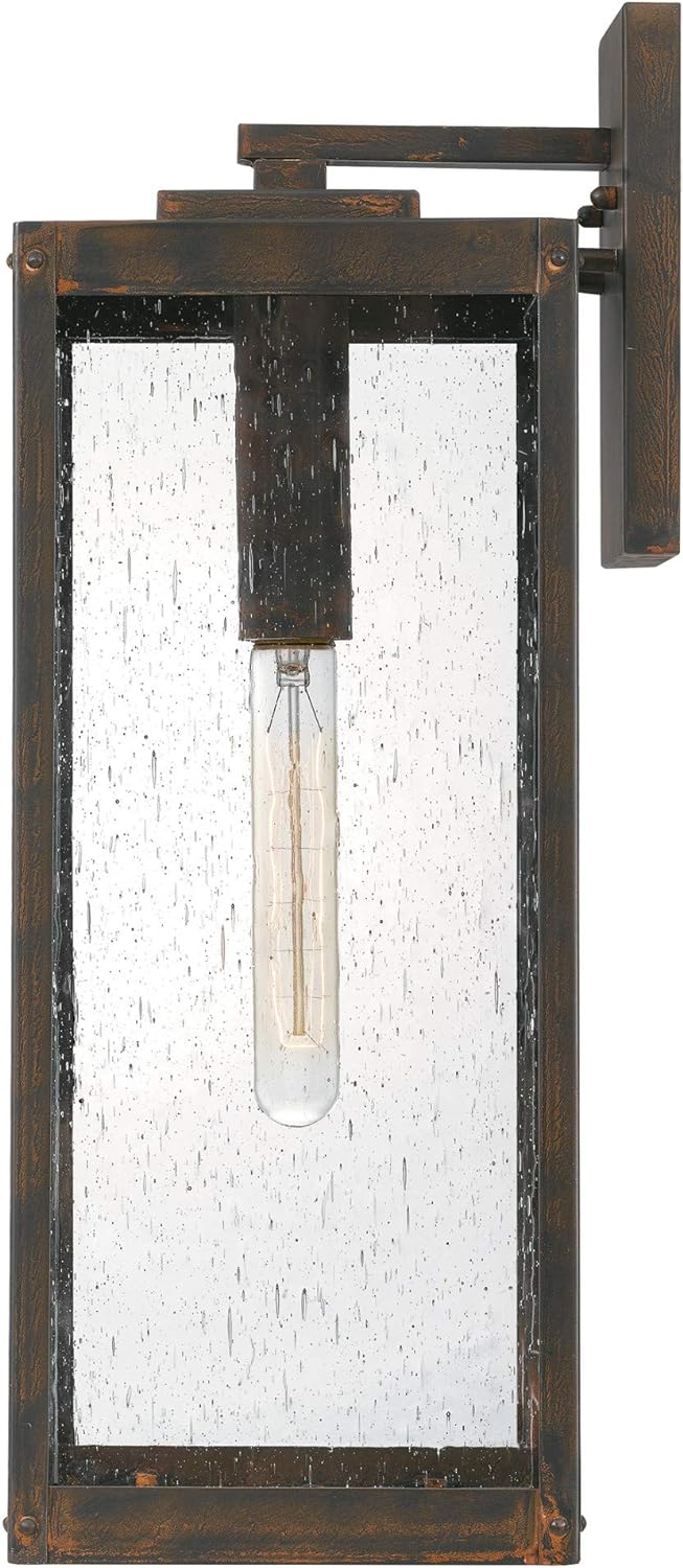 Modern Industrial Clear Beveled Glass Outdoor Wall Lantern, 4-Light 240 Total Watts, 30" H x 9" W, Earth Black