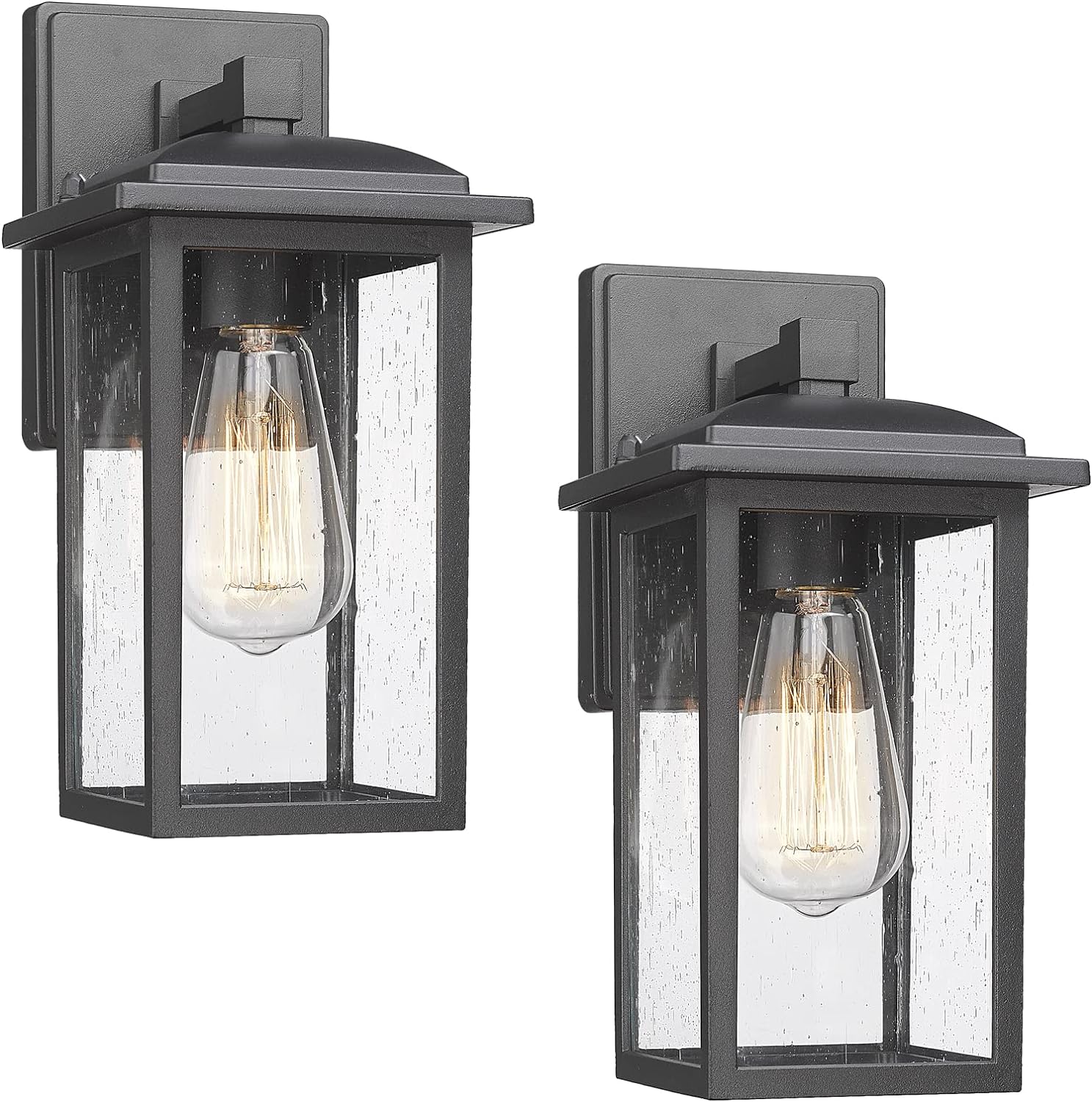 Colonial Outdoor Wall Lantern, Large Black Exterior Light Fixture with Clear Glass for Front Porch, 20 Inch Tall Waterproof Outdoor Wall Sconces Lamp Outside for House, Doorway, Garage, Corridor