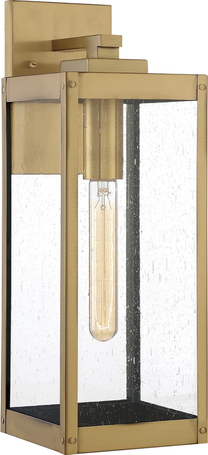 Modern Industrial Clear Beveled Glass Outdoor Wall Lantern, 4-Light 240 Total Watts, 30" H x 9" W, Earth Black