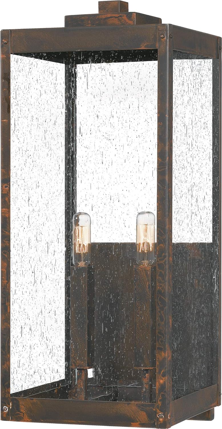 Modern Industrial Clear Beveled Glass Outdoor Wall Lantern, 4-Light 240 Total Watts, 30" H x 9" W, Earth Black