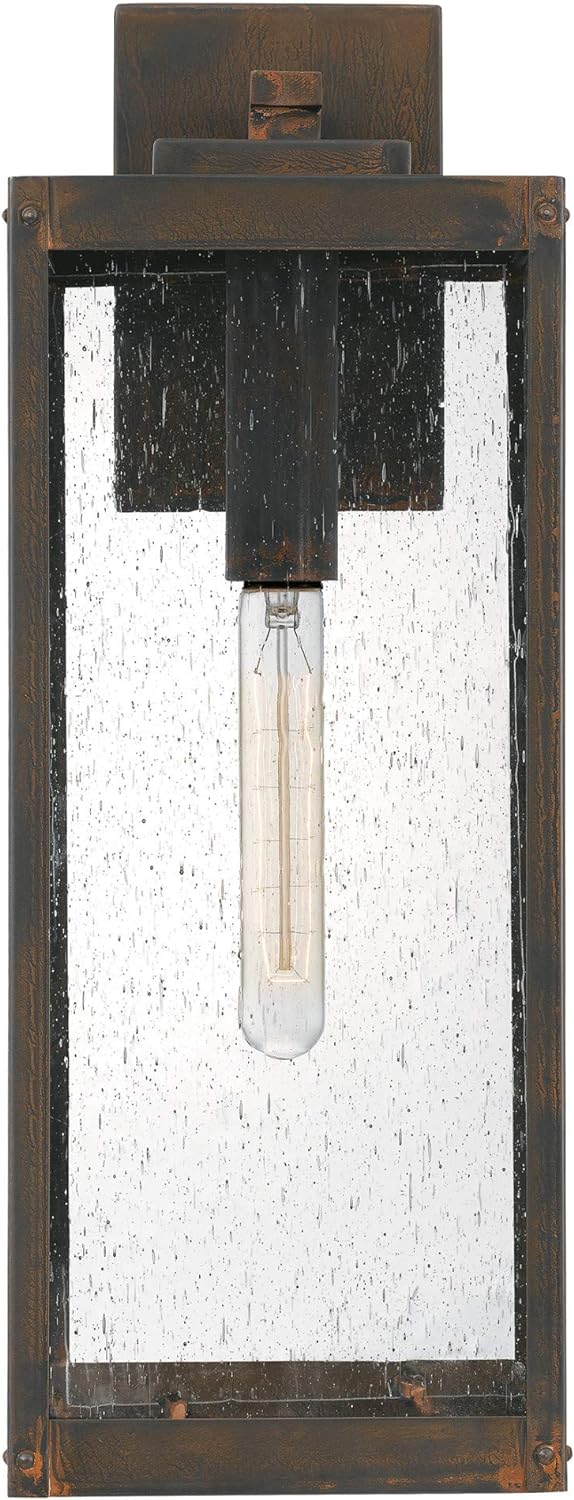 Modern Industrial Clear Beveled Glass Outdoor Wall Lantern, 4-Light 240 Total Watts, 30" H x 9" W, Earth Black