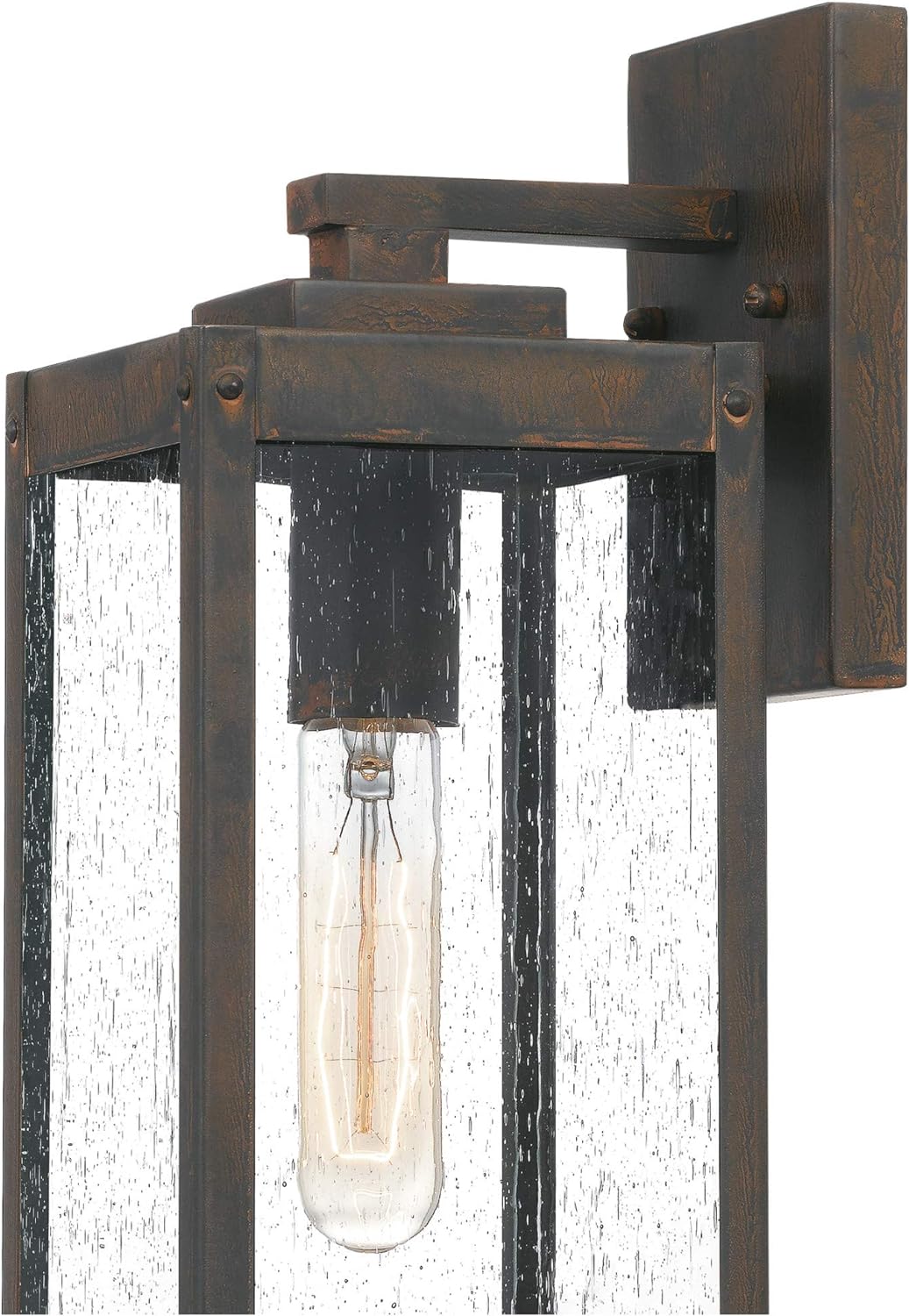 Modern Industrial Clear Beveled Glass Outdoor Wall Lantern, 4-Light 240 Total Watts, 30" H x 9" W, Earth Black