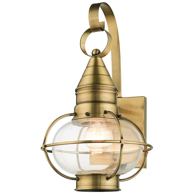 1 Light Antique Brass Outdoor Wall Lantern