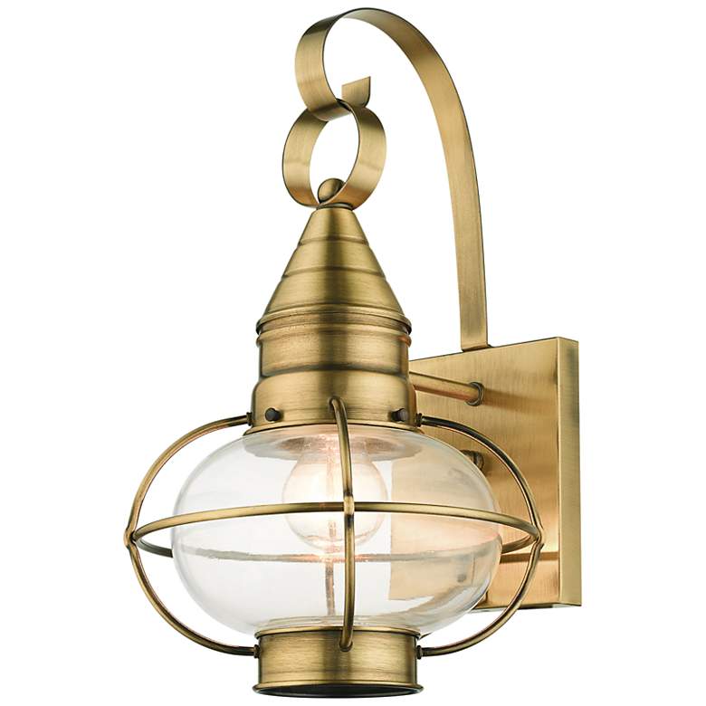 1 Light Antique Brass Outdoor Wall Lantern